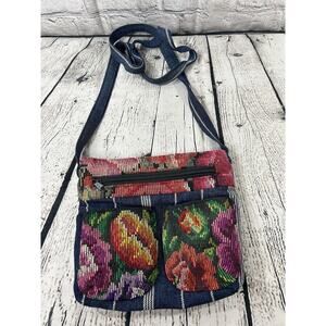 Unique Batik Purse Women’s Small Crossbody Woven Floral Carpet Bag Jean Boho